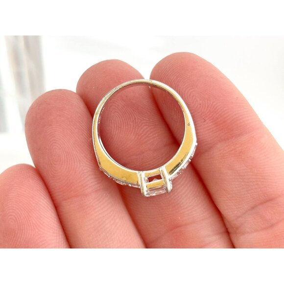 Cocktail Style Multi CZ Gemstone 925 Sterling Silver Vintage Ring - sz 6.75 - Picture 13 of 16